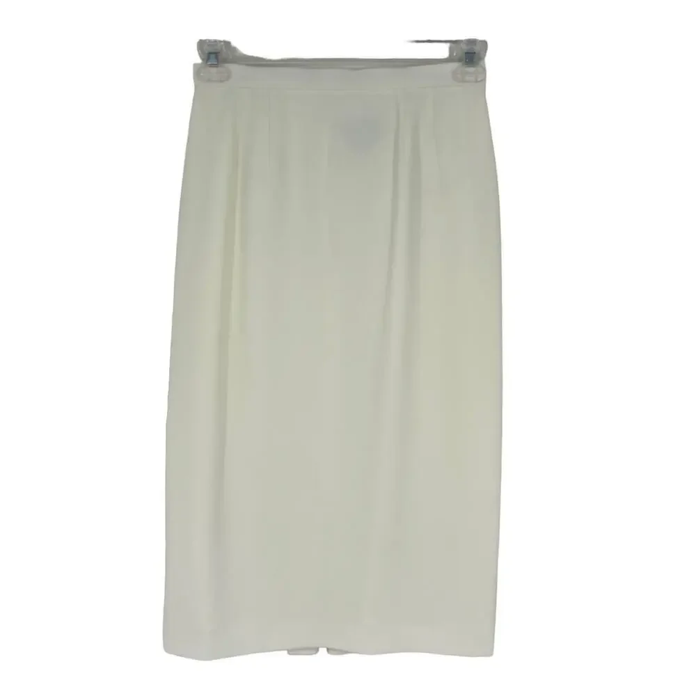 Vintage Adrianna Papell Skirt & Top Set Embroidered White‎ 8 - Picture 10 of 12